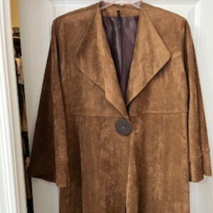 IC by Connie K Copper Brown Faux Suede Jacket